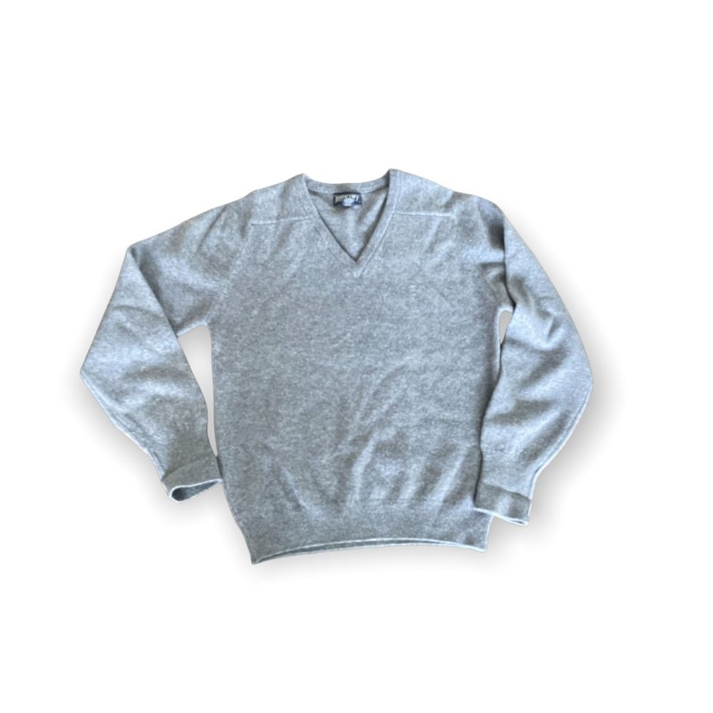 Lands End Blue Wool VNeck Sweater Small